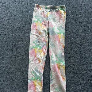 Cat & Jack Girl's White Tie-Dye Sweatpants Leggings Size Small 6/7